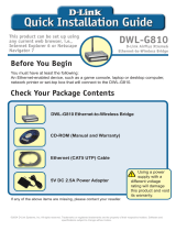 D-Link AirPlus XtremeG Ethernet-to-Wireless Bridge DWL-G810 Benutzerhandbuch