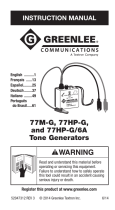 Greenlee 77MG, 77HP-G, 77HP-G/6A Tone Generator Benutzerhandbuch