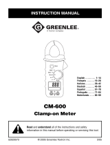 Greenlee CM-600 Clamp-on Meter (with DC) (Europe) Benutzerhandbuch
