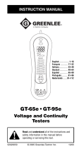 Greenlee GT-65e, GT-95e Voltage, Cont Testers (Europe) Benutzerhandbuch