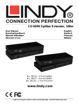 Lindy 100m Cat.6 8 Port HDMI & IR HDBaseT Splitter Benutzerhandbuch