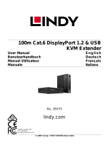 Lindy 100m Cat.6 DisplayPort 1.2 & USB KVM Extender Benutzerhandbuch