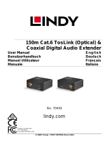 Lindy 150m Cat.6 TosLink (Optical) & Coaxial Digital Audio Extender Benutzerhandbuch