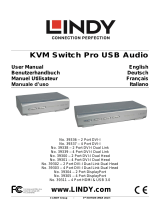 Lindy 2 Port DVI-I Dual Link, USB 2.0 & Audio KVM Switch Pro Benutzerhandbuch