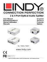 Lindy 2 Way TosLink Digital Optical Audio Splitter (up to 192kHz) Benutzerhandbuch