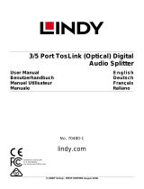 Lindy 3 Port TosLink (Optical) Digital Audio Splitter Benutzerhandbuch