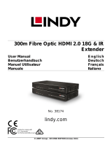 Lindy 300m Fibre Optic HDMI 2.0 18G & IR Extender Benutzerhandbuch
