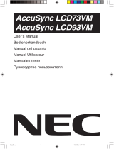 NEC AccuSync® LCD93VM Bedienungsanleitung