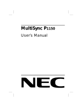 NEC MULTISYNC P1150 Benutzerhandbuch
