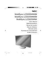 NEC MultiSync® LCD225WNX Bedienungsanleitung