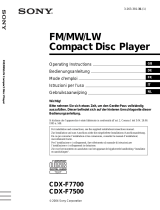 Sony Xplod CDX-F7700 Benutzerhandbuch