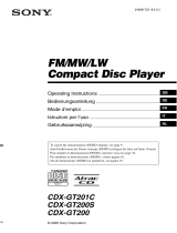 Sony CDX-GT200 - Fm/am Compact Disc Player Benutzerhandbuch