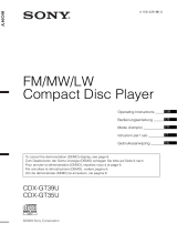 Sony CDX-GT35U - Fm/am Compact Disc Player Bedienungsanleitung