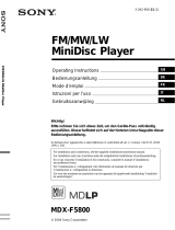 Sony MDX-F5800 Benutzerhandbuch
