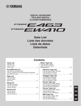 Yamaha PSR-E463 Datenblatt