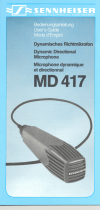 Sennheiser Dynamic Directional MD 417 Benutzerhandbuch