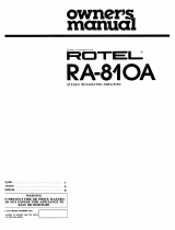 Rotel RA-810A Bedienungsanleitung
