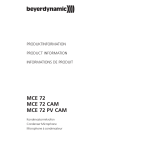 Beyerdynamic MCE 72 PV CAM Benutzerhandbuch
