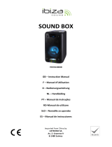 Ibiza 300W HI Power Sound Box USB, BT,MIC+GUITAR IN + LEDs (FREESOUND300) Bedienungsanleitung
