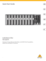 Behringer RX1202FX Premium 12-Input Mic/Line Rack Mixer Benutzerhandbuch
