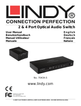 Lindy 2 Port TosLink Digital Optical Audio Switch Benutzerhandbuch