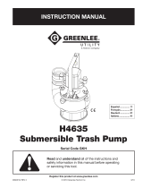 Greenlee H4635 / 49334 Submersible Trash Pump - Serial GKH Benutzerhandbuch