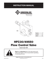 Greenlee HFC30 / 49550 Flow Control Valve - Serial FZK Benutzerhandbuch