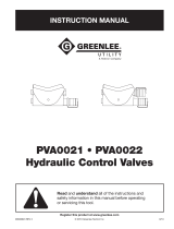 Greenlee PVA0021, PVA0022 Hydraulic Control Valves Benutzerhandbuch