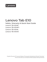 Lenovo Tab E10 - TB-X104 Bedienungsanleitung