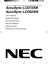NEC AccuSync® LCD92XM Bedienungsanleitung