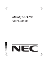 NEC MultiSync® FE700BK Benutzerhandbuch