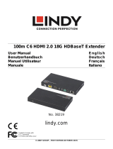 Lindy 100m C6 HDBaseT HDMI 2.0 18G & IR Extender Benutzerhandbuch
