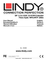 Lindy 200m Fibre Optic DisplayPort 1.2 & USB 2.0 KVM Extender Benutzerhandbuch