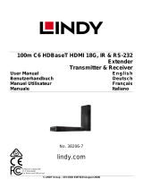 Lindy 100m Cat.6 HDMI 18G, IR & RS-232 HDBaseT Extender, Receiver Benutzerhandbuch