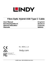 Lindy 5m Fibre Optic Hybrid USB Type C Cable, Audio / Video Only Benutzerhandbuch