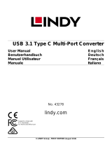 Lindy USB 3.1 Type C Laptop Mini Dock - HDMI, VGA, USB 3.1, Gigabit, SD, Micro SD, Audio Benutzerhandbuch