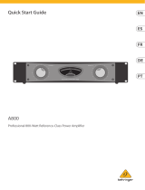 Behringer A800 Schnellstartanleitung