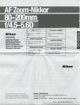 Nikon AF ZOOM-NIKKOR 80-200MM F-4.5-5.6D Bedienungsanleitung