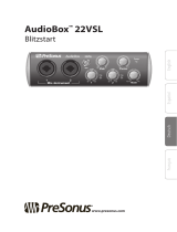 PRESONUS AudioBox 22VSL Schnellstartanleitung