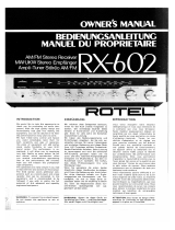 Rotel RX-602 Bedienungsanleitung