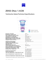 Zeiss Otus 1.4/28 Datasheets