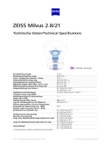 Zeiss Milvus 2.8/21 Datasheets