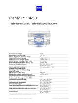 Zeiss Planar T* 1.4/50 Datasheets