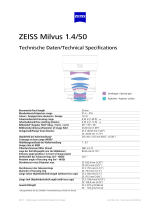 Zeiss Milvus 1.4/50 Datasheets