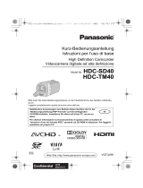 Panasonic HDCSD40EG Schnellstartanleitung