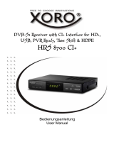 Xoro HRS 8700 CI  Benutzerhandbuch