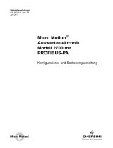 Micro Motion Auswerteelektronik Modell 2700 mit PROFIBUS-PA Konfigurations- und Bedienungsanleitung Bedienungsanleitung