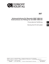 DURKOPP ADLER 367 - INSTRUCTIONS FOR FITTING FOR KIT 0367 595144 Benutzerhandbuch