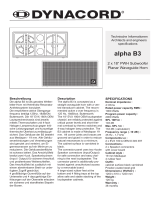DYNACORD alpha B3 Benutzerhandbuch