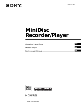 Sony MDS-DRE1 Benutzerhandbuch